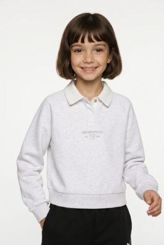PUMA Sweatshirt "CLASS RELAXED SHORT LENGHT LONGSLEEVE POLO FL G", normaler Kragen, langärmlig, für Jugendliche