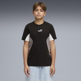 PUMA T-Shirt "ESS BLOCK TEE B" Kurzarm, Rundhalsausschnitt, ohne Kapuze