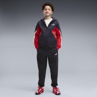 PUMA Trainingsanzug "ESS BLOCK FULL-ZIP SWEAT SUIT B" 2 2-teiliges Set, mit Reißverschluss am Oberteil, Regular Fit