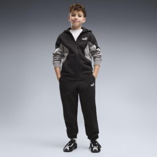 PUMA Trainingsanzug "ESS BLOCK FULL-ZIP SWEAT SUIT B" 2 2-teiliges Set, mit Reißverschluss am Oberteil, Regular Fit