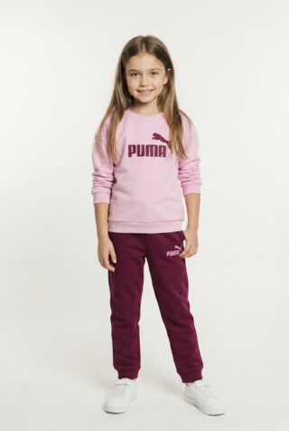 PUMA Trainingsanzug "MINICATS ESS CREW SET FL INTEREST INF" 2 zweiteiliges Set, Langarm-Oberteil, mit Logodruck, bedruckte Optik