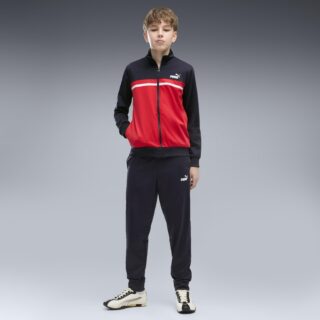 PUMA Trainingsanzug "POLY COLORBLOCK SUIT B" 2 zweiteiliges Set, mit Reißverschluss am Oberteil, aus Polyester