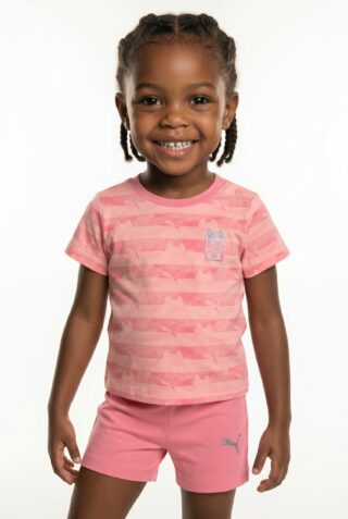 PUMA Trainingsanzug "X GABBYS DOLLHOUSE MINICATS TEE AND SHORTS SET INF" 2 tlg. zweiteiliges Set, ohne Kapuze, Regular Fit, für Children