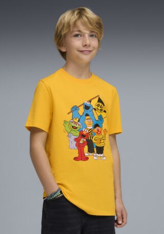 PUMA Trainingsshirt "BVB X SESAME STREET TEE JR" Regular Fit, Kurzarm, für Fußball, Rundhalsausschnitt