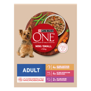 Purina ONE Mini Adult Huhn, Rind & Lamm - 10 x 85 g