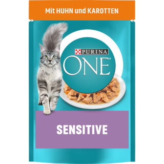 PURINA ONE Sensitive - Sparpaket: Huhn & Karotte (26 x 85 g)