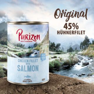 Purizon Adult 6 x 400 g - getreidefrei - Mixpaket (2 x Wildschwein, 2 x Lachs, 2 x Lamm)