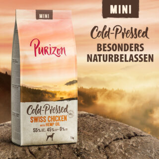 Purizon Kaltgepresst Mini Schweizer Poulet mit Hanföl - 4 x 1 kg