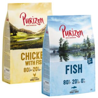 Purizon Probierpaket 2 x 1 kg - Single Meat: Lachs mit Kornblumenblüten, Ente mit Lavendelblüten