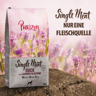 Purizon Single Meat Adult Ente mit Apfel und Lavendelblüten - 2 x 12 kg