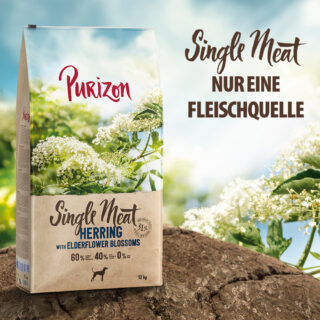 Purizon Single Meat Hering mit Holunderblüten - 12 kg