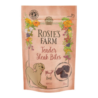 Rosie's Farm Snacks Probierpaket - 2 x 70 g Tender Steak Bites Adult (2 Sorten)