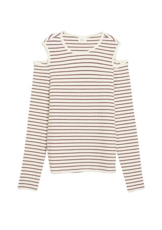 s.Oliver Junior Langarmshirt in Streifen-Optik / Cut-Outs an der Schulter / für Girls