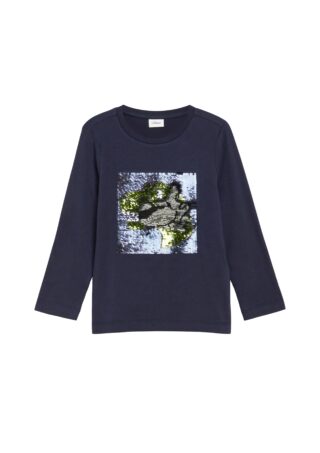 s.Oliver Junior Langarmshirt Wendepailletten, in 2 Richtungen streich- und veränderbar
