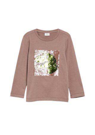 s.Oliver Junior Langarmshirt Wendepailletten, in 2 Richtungen streich- und veränderbar