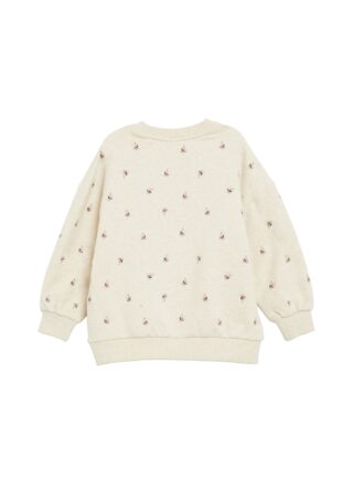 s.Oliver Junior Sweatshirt, Allover-Stickerei, melierte Optik, Rundhals