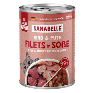 Sanabelle Fleisch in Soße 6 x 380 g - Rind & Pute