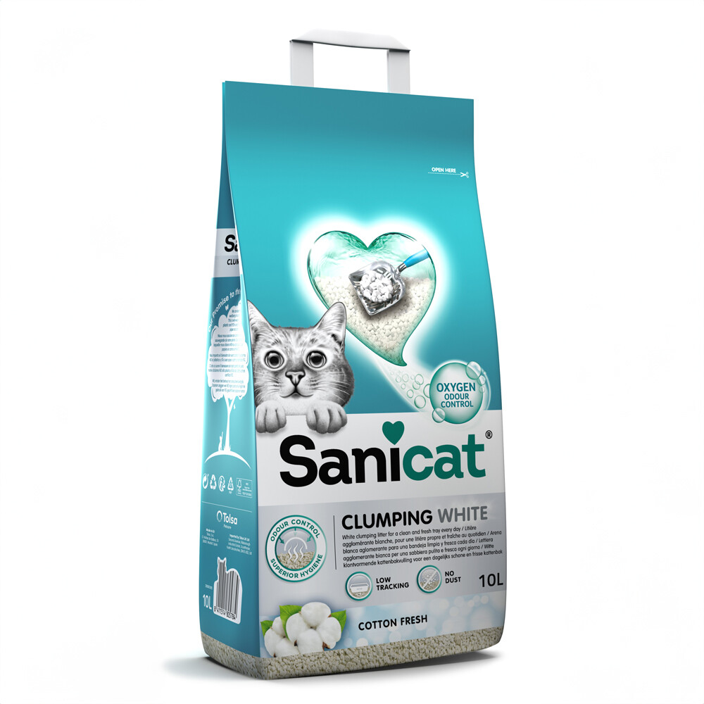 Sanicat Klumpende Katzenstreu mit frischem Baumwollduft - 10 l