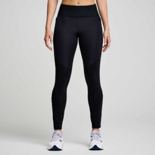 Saucony Hurricane Wind Tights M - Lange Laufhose in Schwarz für windige Tage und optimalen Komfort