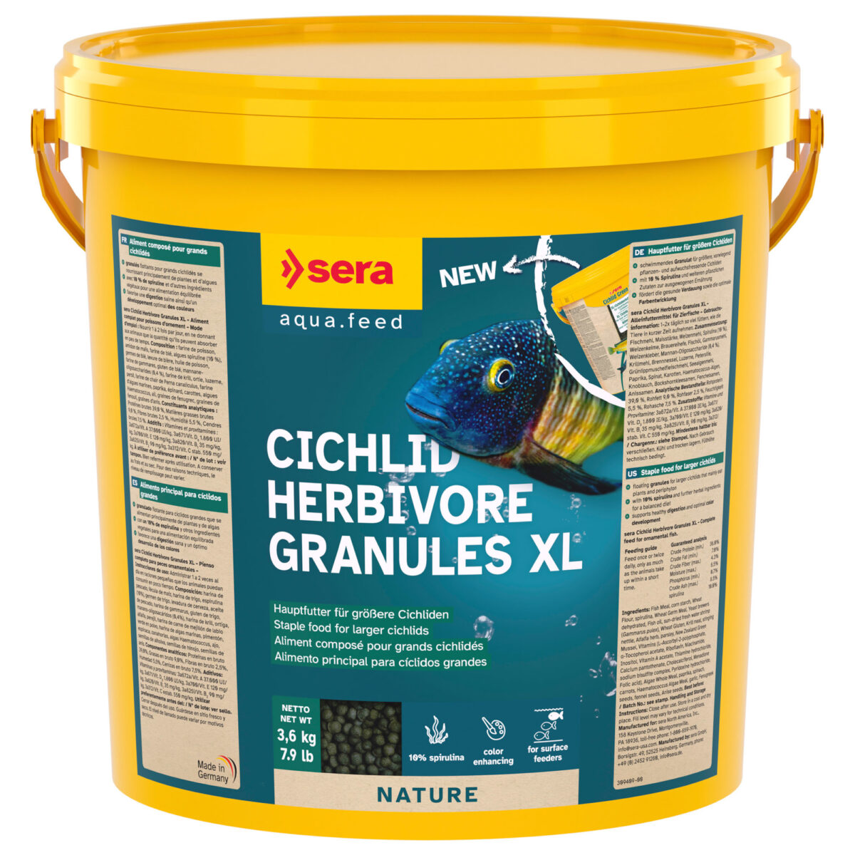 sera Cichlid Green XL Nature Granulatfutter - 10 l