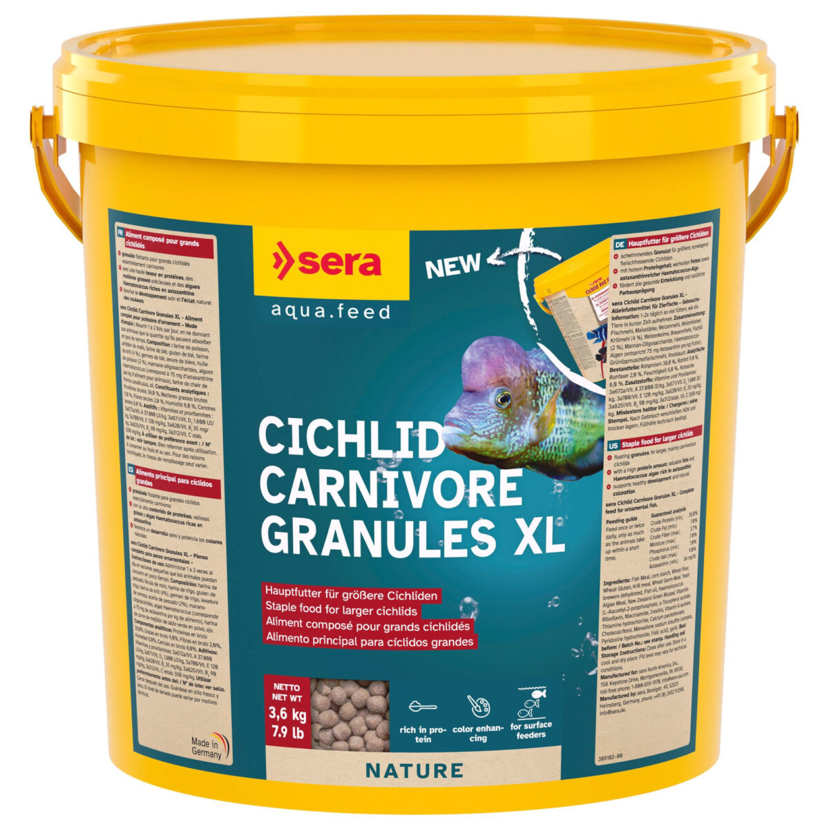sera Cichlid Red XL Nature Granulatfutter - Sparpaket: 2 x 10 Liter