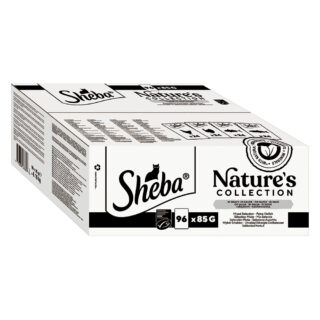 Sheba Nature's Collection in Sauce Protein ausgewachsen Portionsbeutel 96 x 85 g - Feine Vielfalt (Huhn, Truthahn, Thunfisch, Lachs) 96x85g