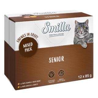 Smilla Frischebeutel Senior Häppchen in Sauce mit Gemüse - Huhn und Karotten (24 x 85 g)