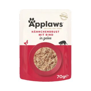 Sparpaket Applaws Pouch in Jelly 32 x 70 g - Huhn mit Rind