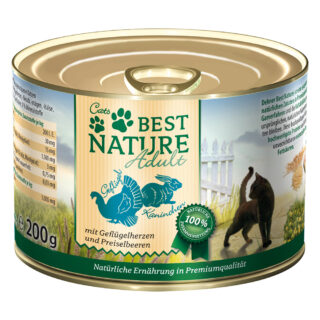 Sparpaket Best Nature Cat Adult 12 x 200 g - Geflügel & Leber