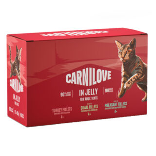 Sparpaket Carnilove Cat Pouch 48 x 85 g - Mixpaket in Gelee (3 Sorten)