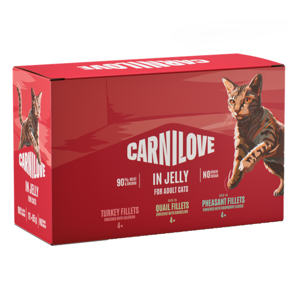 Sparpaket Carnilove Cat Pouch 48 x 85 g - Mixpaket in Gelee (3 Sorten)
