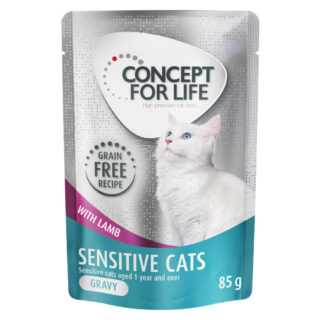 Sparpaket Concept for Life getreidefrei 48 x 85 g - Sterilised Cats Rind - in Soße