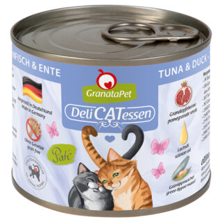 Sparpaket GranataPet DeliCatessen 24 x 200 g - Thunfisch & Ente