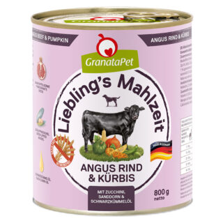 Sparpaket GranataPet Liebling's Mahlzeit 12 x 800 g - Angus Rind mit Kürbis