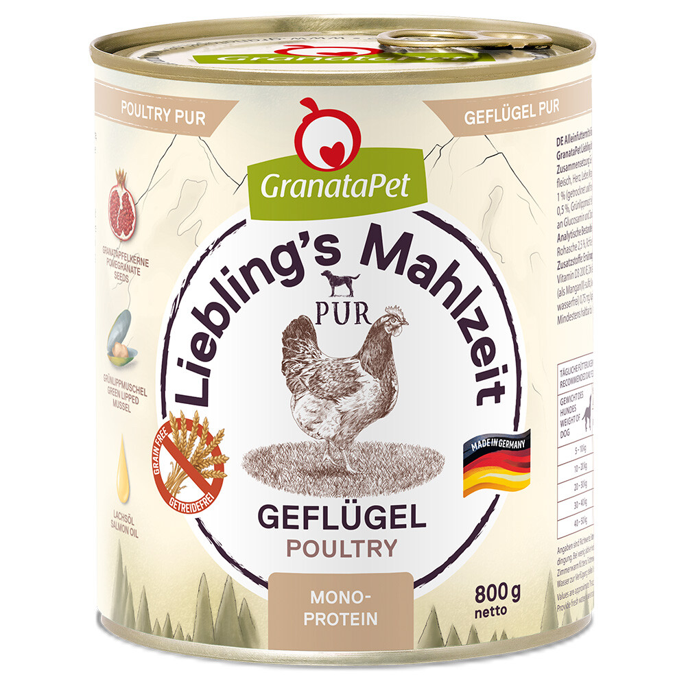 Sparpaket GranataPet Liebling's Mahlzeit PUR 12 x 800 g - Wild