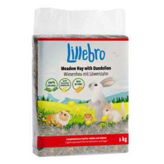 Sparpaket Lillebro Wiesenheu mit Apfel, Löwenzahn oder Karotte - Wiesenheu mit Löwenzahn (3 x 1 kg)