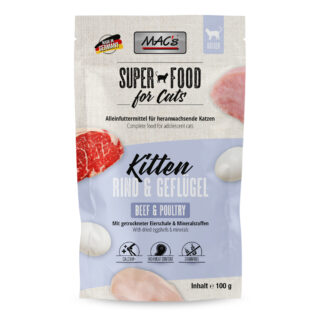 Sparpaket MAC's Cat Pouch Kitten 24 x 100 g - Rind & Geflügel