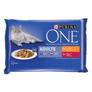 Sparpaket PURINA ONE 8 x 85 g - Indoor Thunfisch und Kalbfleisch
