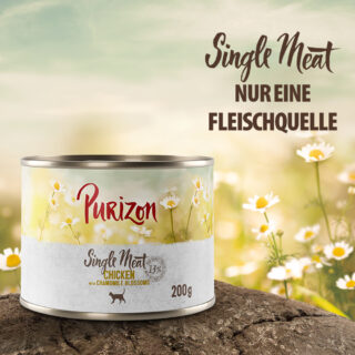 Sparpaket Purizon Single Meat 24 x 200 g - Huhn mit Kamillenblüten