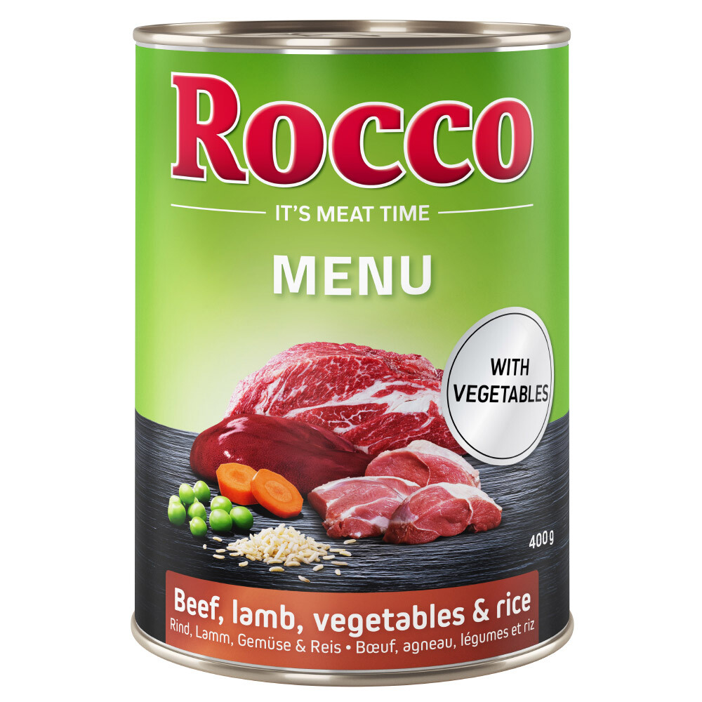 Sparpaket Rocco Menü 24 x 400 g / 800 g - 24 x 400g: Rind, Gemüse & Reis