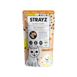 Sparpaket STRAYZ BIO Pouch 12 x 85 g - Bio-Ente & Bio-Süßkartoffel