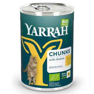 Sparpaket Yarrah Bio Chunks 12 x 405 g - Bio Huhn & Bio Truthahn mit Bio Brennnesseln & Bio Tomaten