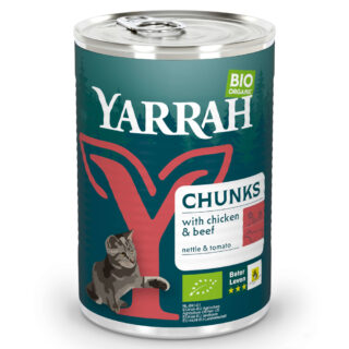 Sparpaket Yarrah Bio Chunks 12 x 405 g - Mix Bio Huhn + Bio Truthahn/Bio Huhn
