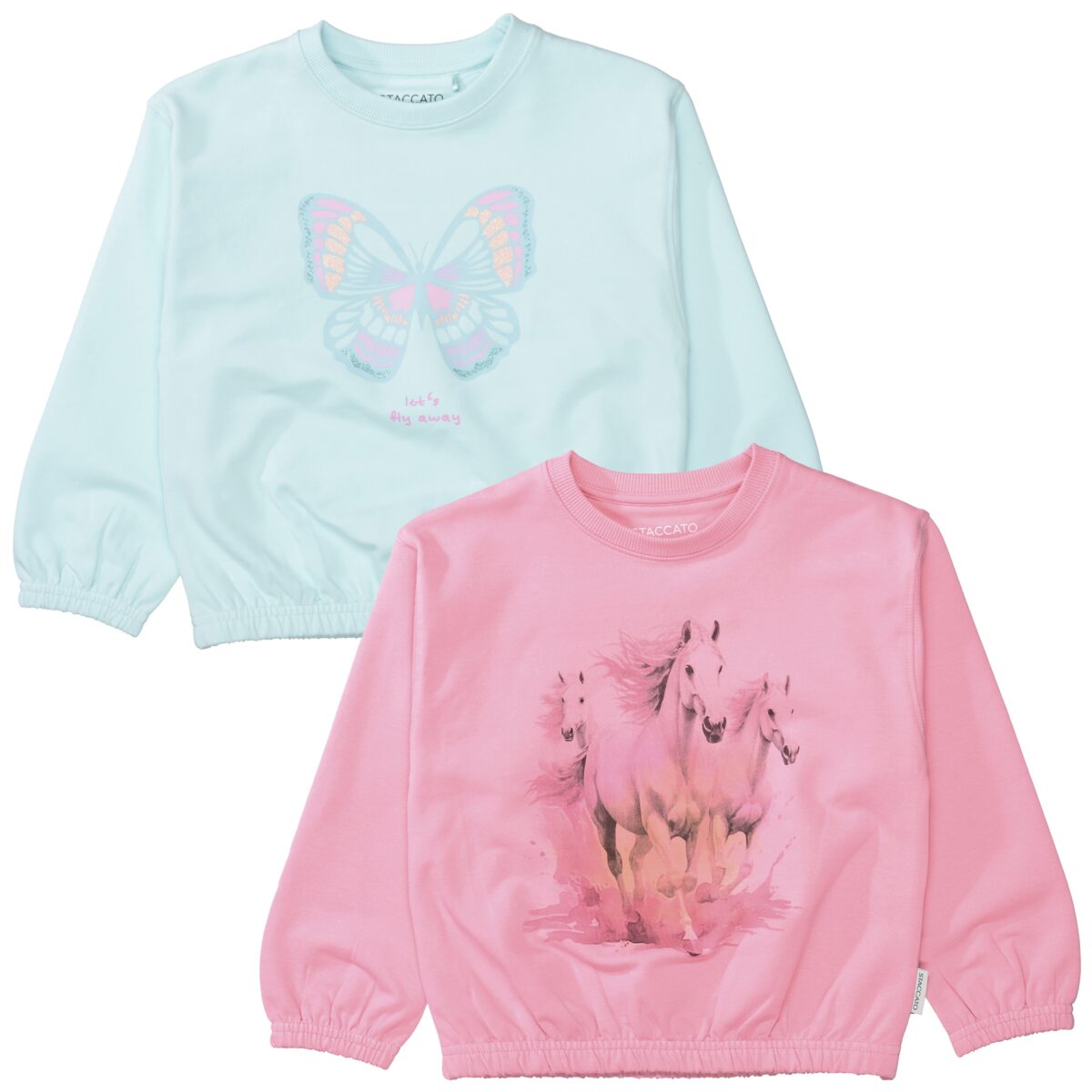STACCATO Sweater, 2 tlg. 2er Pack Sweatshirts, mit Motivdruck, Pferd, fĂźr Girls