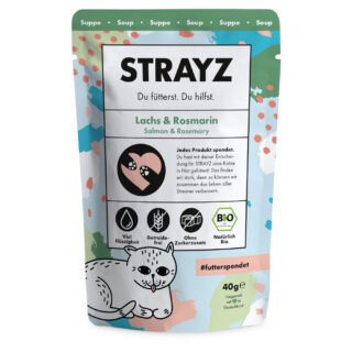 STRAYZ BIO Suppe 14 x 40 g - Bio-Lachs & Bio-Rosmarin