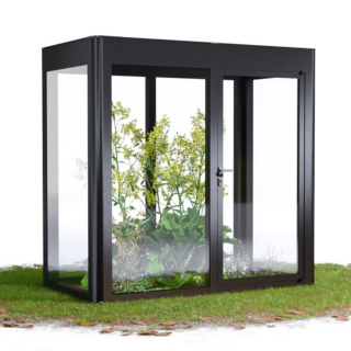 SunElements Gewächshaus 'SunGarden Energy 2.1' 233 x 128 cm mit 6 mm Acrylglas Solardach anthrazit-metallic