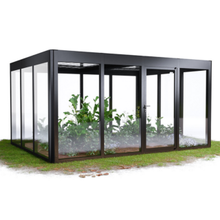 SunElements Gewächshaus 'SunGarden Energy 3.4' 443 x 338 cm mit 6 mm Acrylglas Solardach anthrazit-metallic