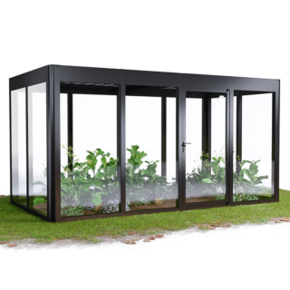 SunElements Gewächshaus 'SunGarden Energy 4.2' 443 x 233 cm mit 6 mm Acrylglas Solardach anthrazit-metallic