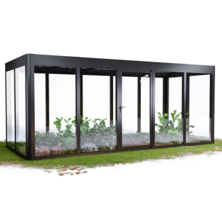 SunElements Gewächshaus 'SunGarden Energy 5.2' 548 x 233 cm mit 6 mm Acrylglas Solardach anthrazit-metallic