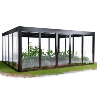 SunElements Gewächshaus 'SunGarden Energy 5.4' 548 x 443 cm mit 6 mm Acrylglas Solardach anthrazit-metallic